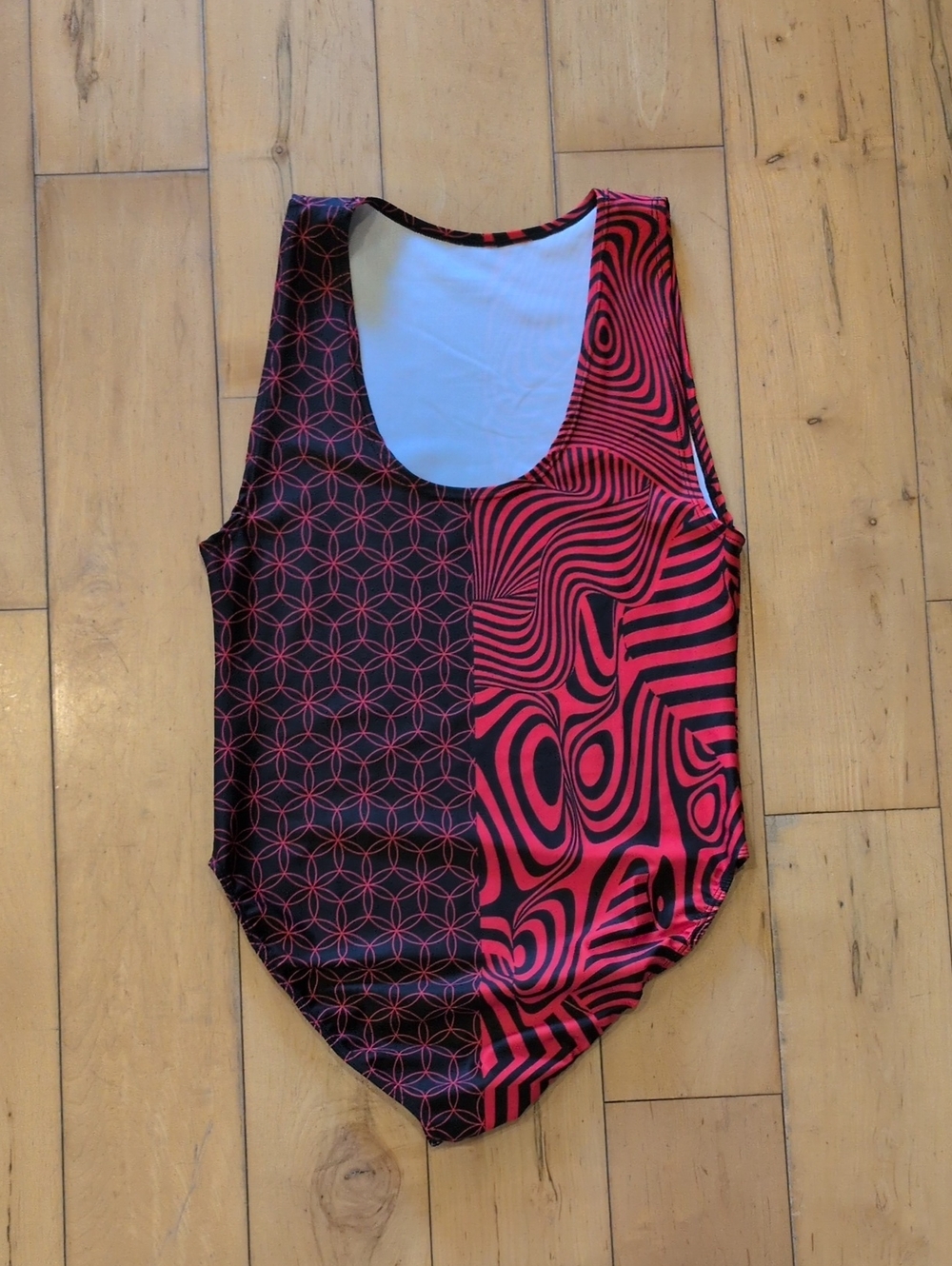 Freedom Rave Wear Bodysuit Red & Black